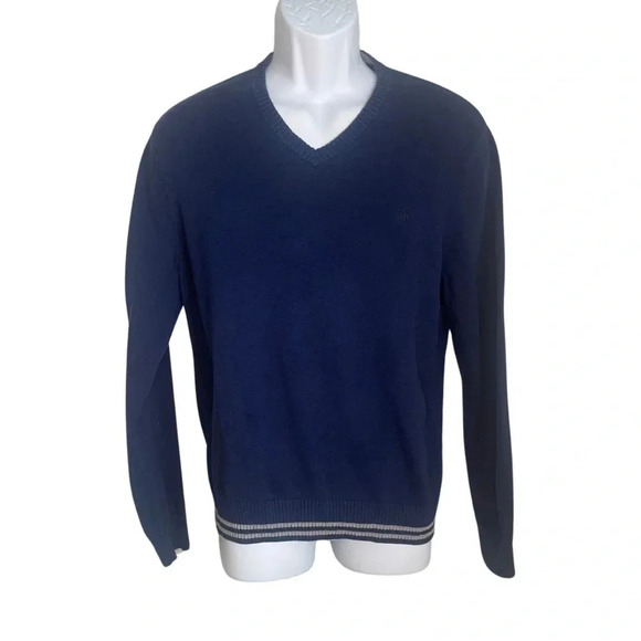 Original Penguin Men's V-Neck Pullover Sweater | Navy Blue | Size XL 100% Cotton - Picture 7 of 7